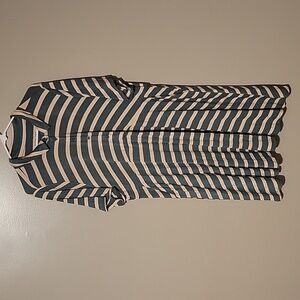 Torrid Knee‎ Length Dress Green/White Striped Womens Size 3 Plus Size